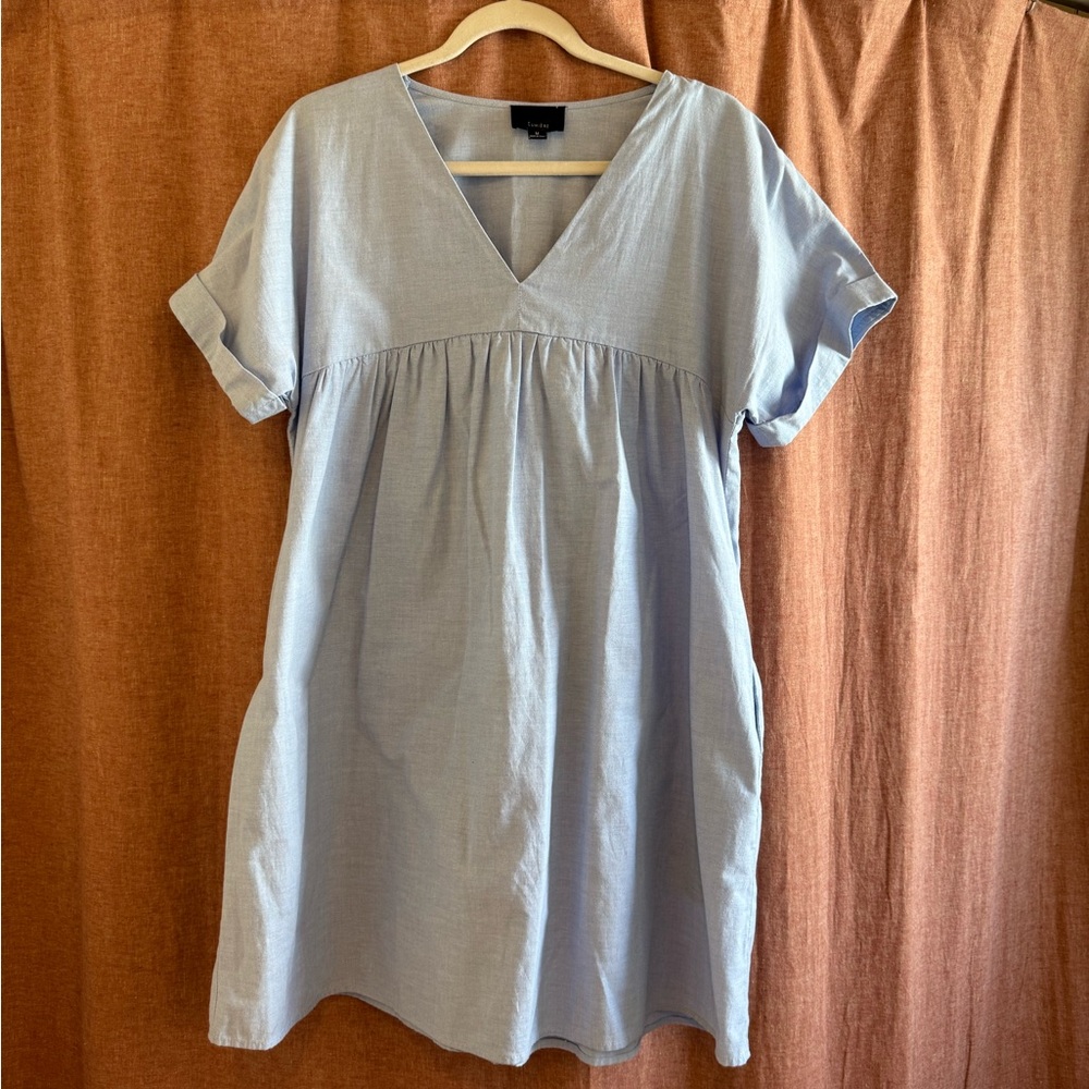 Lumiere Sky Blue V-Neck Tunic